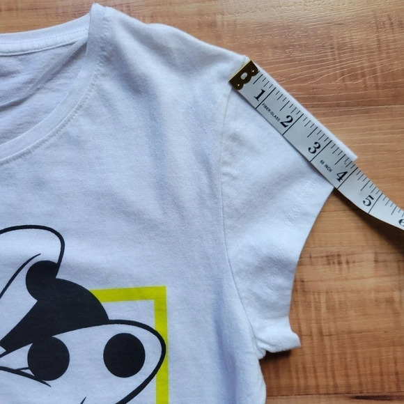 Disney Mini  Mouse " Hey Girl " Cropped Sleeved Grahpic T-Shirts - Picture 8 of 9
